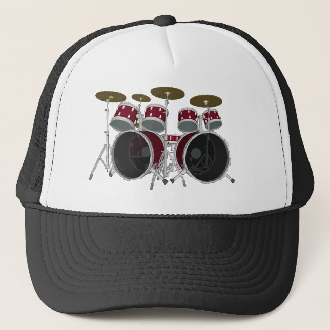 Kit de tambour rouge - casquette #2 de camionneur (Devant)
