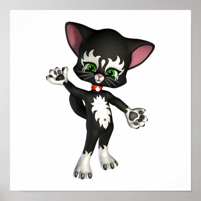 Kit E. Cat, the Cute Cartoon Kitten Poster (Front)