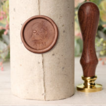 Mariage gothique crâne Monogramme Cire Timbre de p
