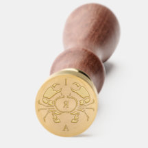 Monogramme de crabe en forme de crayon noir