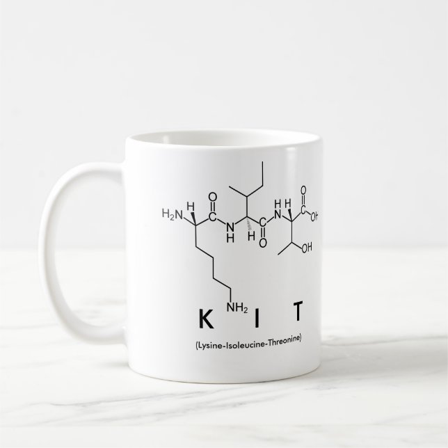 Kit peptide name mug (Left)