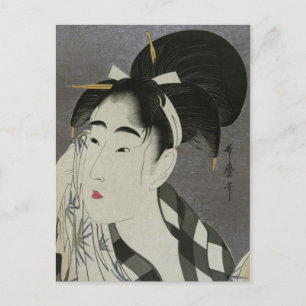 Kitagawa Utamaro’s Ase O Fuku Onna postcard