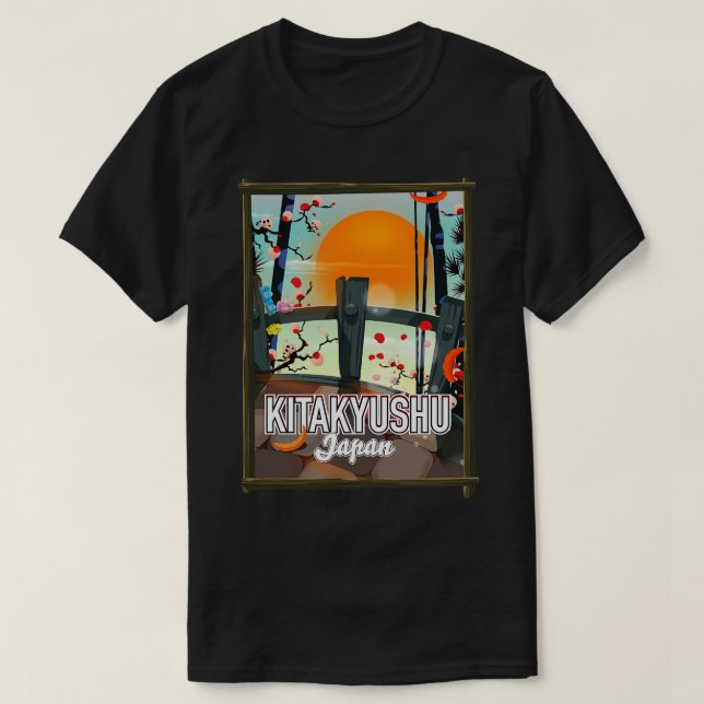 Kitakyushu Japan travel poster T-Shirt (Design Front)