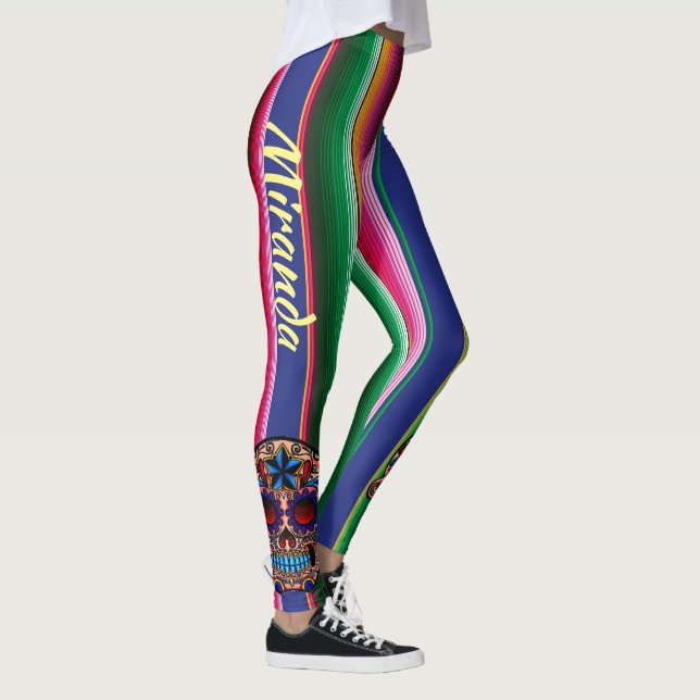 Kitch Fiesta Leggings Skull Serape Pantalon VOTRE  (Droite)