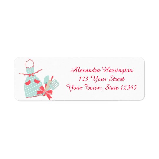 Kitchen Apron and Utensils Return Address Label