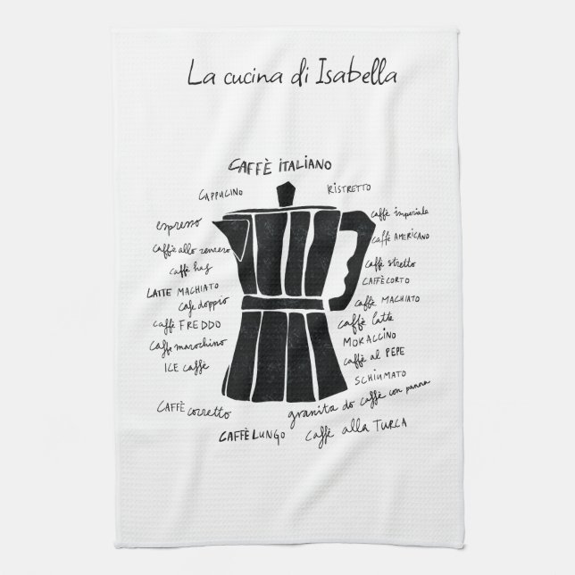 Kitchen art Italian Espresso coffee pot espresso Towel (Vertical)