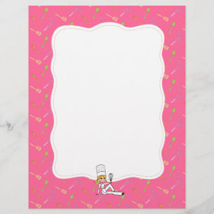 Kitchen Art Recipe Pages Sheets with Border