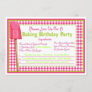 Kitchen Baking Birthday Invitations