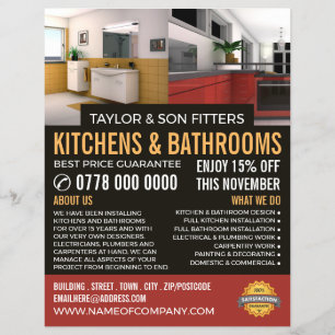 Kitchen & Bathroom Design, Kitchen/Bathroom Fitter Flyer