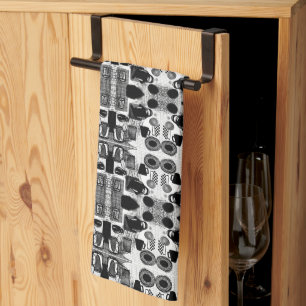 Kitchen Black and white Towel