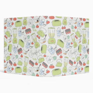 Kitchen Breakfast Food Cute Repeat Pattern Binder