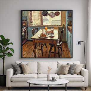 Kitchen Breakfast - Painterly Impressionism Style Poster