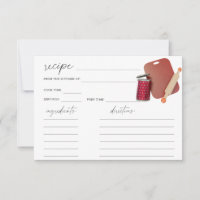 Kitchen Bridal shower - recipe card