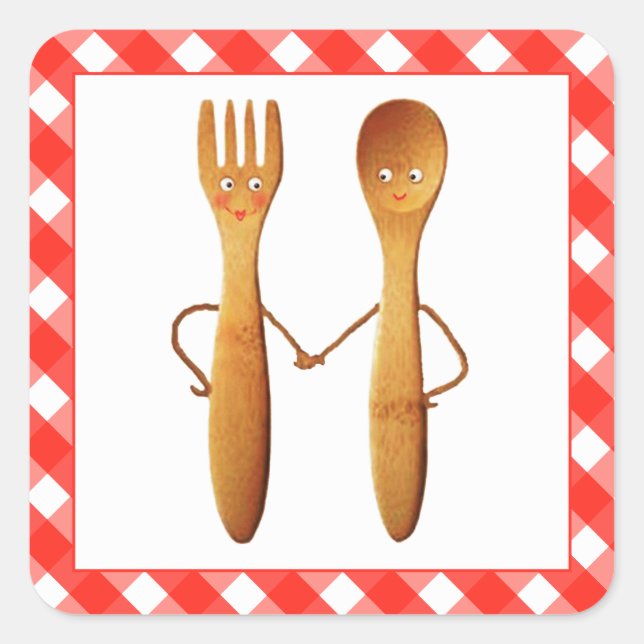 Kitchen Bridal Shower Square Sticker (Front)