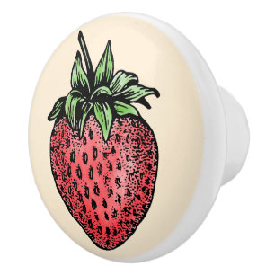 Kitchen Cabinet Drawer Makeover Strawberry Ceramic Knob