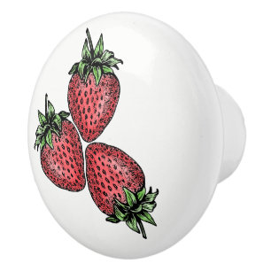 Kitchen Cabinet Makeover 3 Strawberries Ceramic Knob
