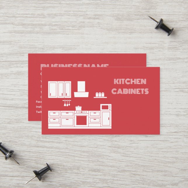Kitchen Cabinets Calling Card (Front/Back In Situ)