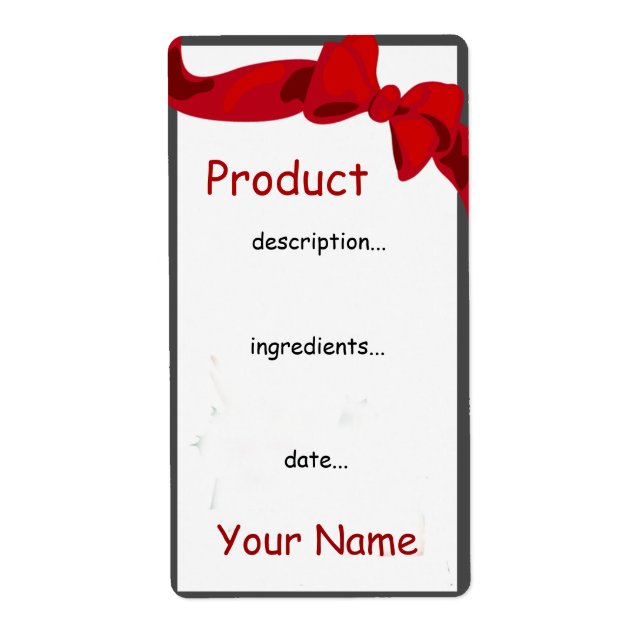 Kitchen Chef Food Gift Label (Front)