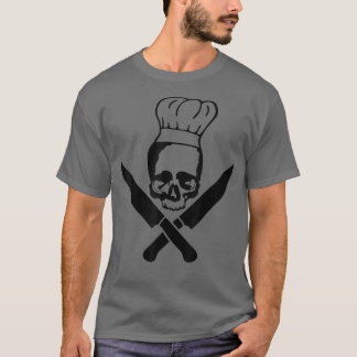 Kitchen Chef Skeleton Skull with Chef's Hat and Kn T-Shirt