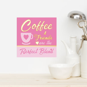 Kitchen coffee lover pink gold foil prints