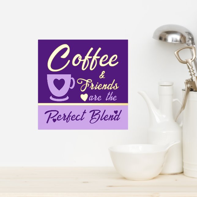 Kitchen coffee lover purple gold foil prints (In Situ (Kitchen))