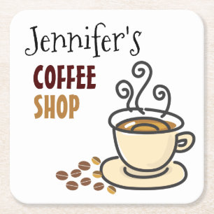 Kitchen Coffee Shop Personalized Paper Coaster