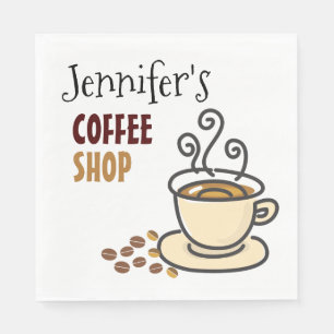 Kitchen Coffee Shop Personalized Paper Napkins