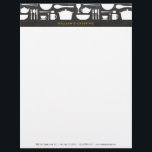 Kitchen Collage on Chalkboard Background Letterhead<br><div class="desc">Coordinates with the "Kitchen Collage on Chalkboard Background Business Card". © 1201AM CREATIVE</div>