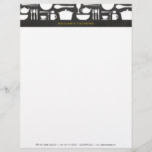 Kitchen Collage on Chalkboard Background Letterhead
