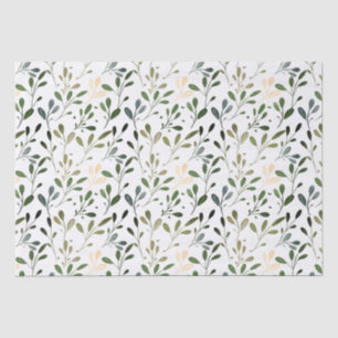 Kitchen Colours Muted Herb Leaf Background Pattern Tissue Paper