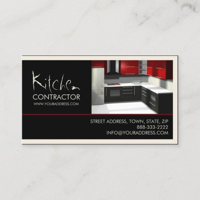 Kitchen Contractor Cabinetry White Black Card (Front)