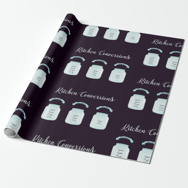 Kitchen Conversions Useful Recipe Measurements  Wrapping Paper (Unrolled)