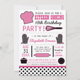 Kitchen Cooking Birthday Party Invitation