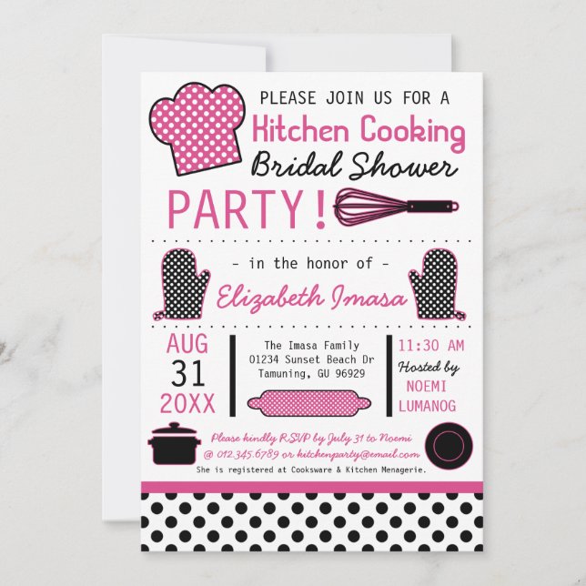 Kitchen Cooking Bridal Shower Party Invitation (Front)