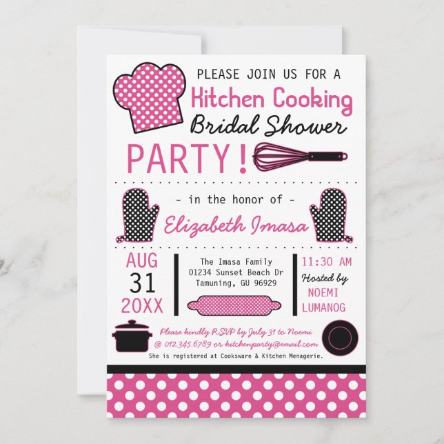 Kitchen Cooking Bridal Shower Party Invitation (Front)