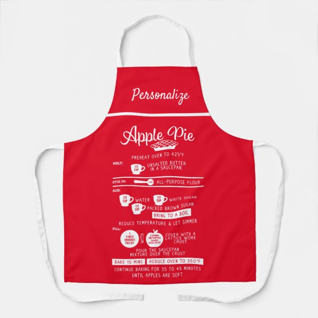 Kitchen Cooking Home Baked Apple Pie Recipe Apron (Front)