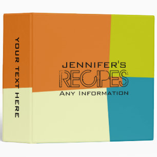 Kitchen Cooking Modern Retro Color Pattern Binder