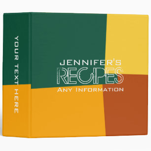 Kitchen Cooking Modern Retro Colour Pattern #10 Binder