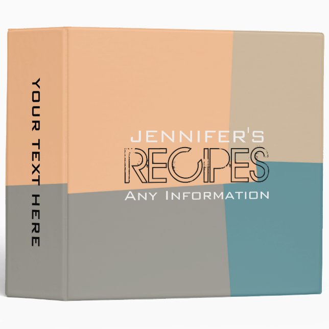 Kitchen Cooking Modern Retro Colour Pattern #11 Binder (Front/Spine)
