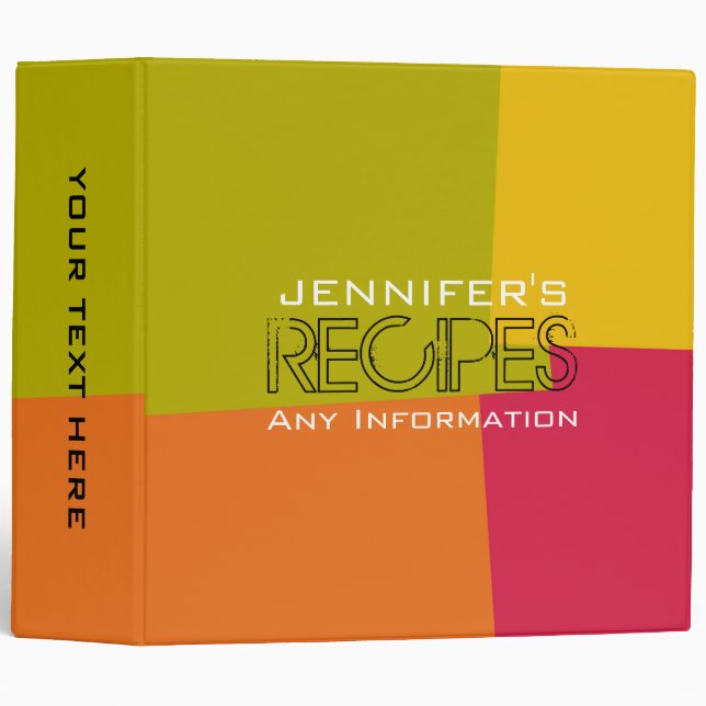 Kitchen Cooking Modern Retro Colour Pattern #12 Binder (Front/Spine)
