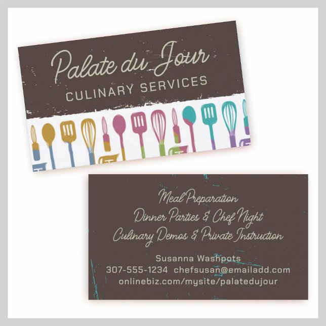 kitchen cooking utensils chef culinary biz cards (Creator Uploaded)