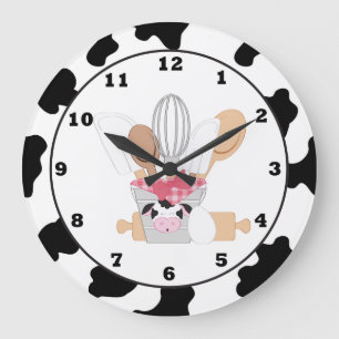 Kitchen Cow amusant dessin animé horloge murale