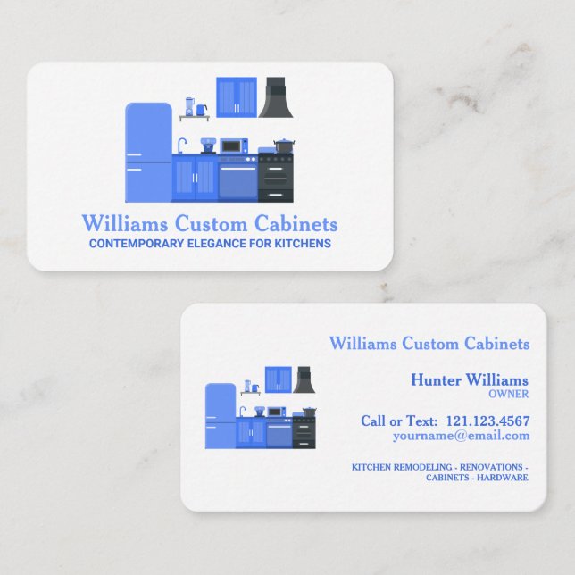 Kitchen Custom Cabinets Business Card (Front/Back)