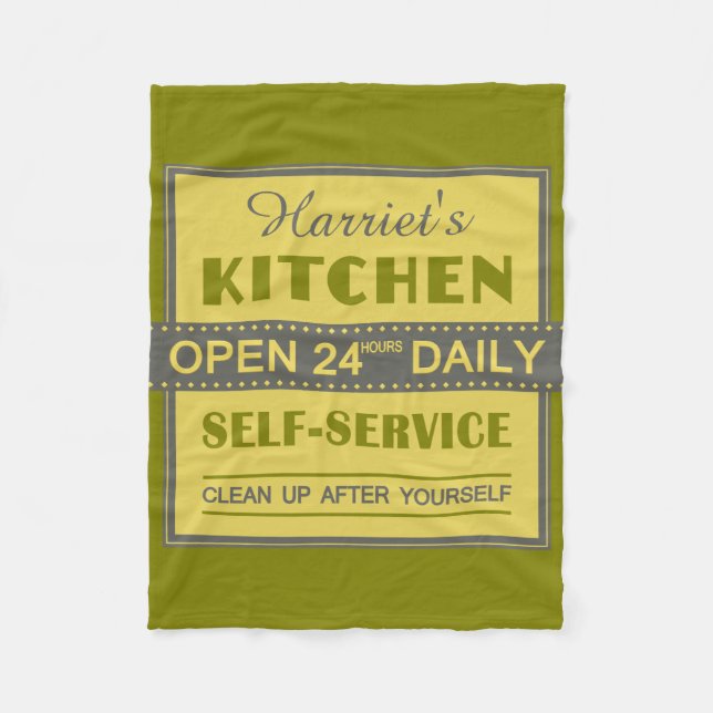 Kitchen – custom name – fleece blankets (Front)