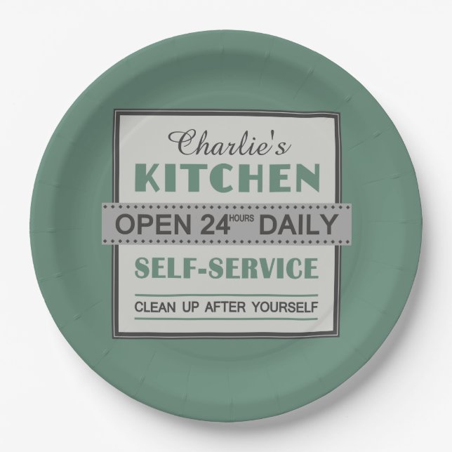 Kitchen – custom name – paper plates (Front)