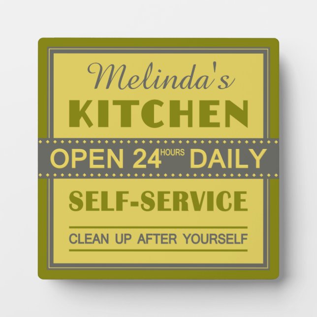 Kitchen – custom name – plaque (Front)