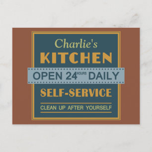 Kitchen – custom name – postcard