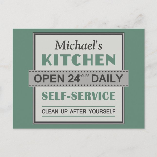 Kitchen – custom name – postcard (Front)