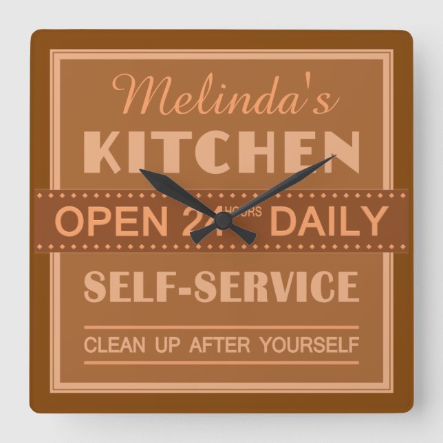 Kitchen – custom name – wall clock (Front)