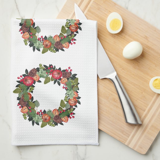 Kitchen Dish Towel, Christmas Design, Home Goods Towel (Quarter Fold)